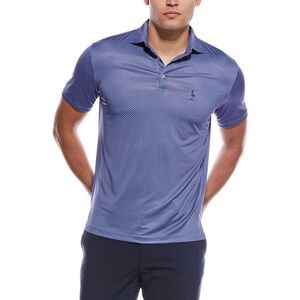 Tailorbyrd Mens Diamond Mosaic Performance Polo Shirt, Blue